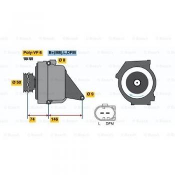 Alternador Bosch 150 A 14 V Modelo 0986041760