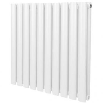 Radiador de Columna Ovalada 600mm x 600mm - Blanco - Diseño Moderno Doble Panel