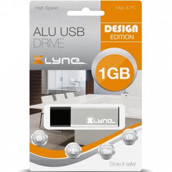 Memoria USB Xlyne Alu 1 GB, USB 2.0, Plata Aluminium