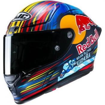 CASCO INTEGRAL PARA MOTO HJC RPHA 1 RED BULL JEREZ GP - Rojo, Azul, Amarillo, Talla L