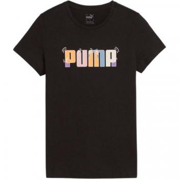 Camiseta de Manga Corta Puma Essential+ Graphic Negra Mujer