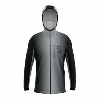 Chaqueta fina con capucha Otso Unisex Sport negra y gris, talla M, sudadera con cremallera deportiva
