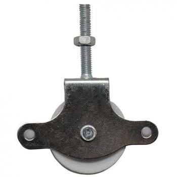Polea de Pared con Tuerca 40 mm Nylon POL2 Micel, Roldana de Plástico, Tornillo Cincado, Caja de 25 Unidades