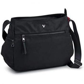 Roncat - Bolso bandolera multibolsillo nylon color negro