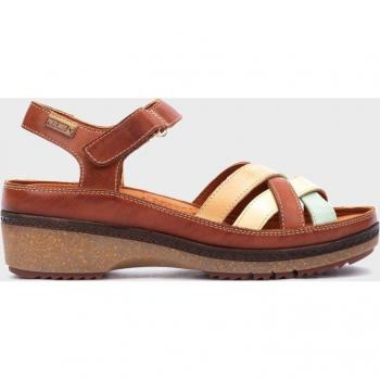 Pikolinos sandalia tacón de piel granada W0W-1969C1 para mujer