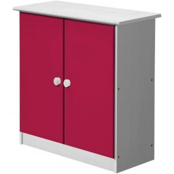 Diseño Vicenza Mid Sleeper - Armario Color Blanco con detalles fucsia