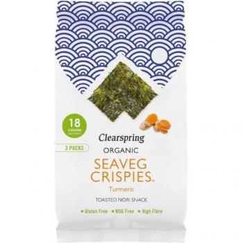 Clearspring Organic Turmeric Toasted Nori Snack 3 Packs x 4g