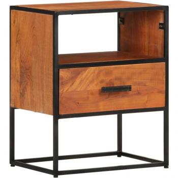 Solid Acacia Wood Nightstand 15.7x11.8x19.7