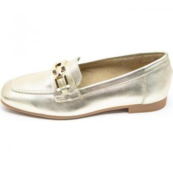 Pitillos modelo 5641 para mujer en color oro, mocasines de mujer