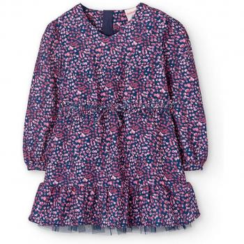 Boboli vestido crepe estampado de niña con volante AW24729187