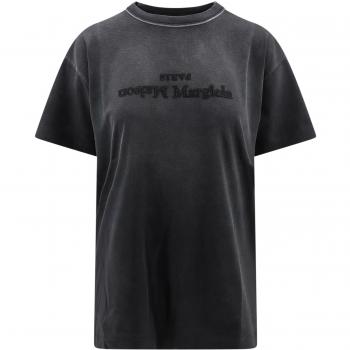 Maison Margiela Women's Gray Logo T-Shirt, Size L