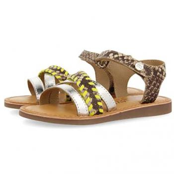 Gioseppo Sandalias Dota para Niña con Detalles en Flúor Amarillo y Animal Print, Talla 29 EU