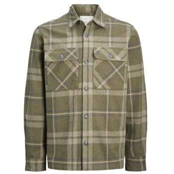 Jack & Jones Raymond Premium Slim Fit Overshirt with Kent Collar - Size XL - Men - Sage Green