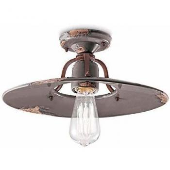 Plafón Vintage Ferroluce C1445 40 cm en color gris paloma