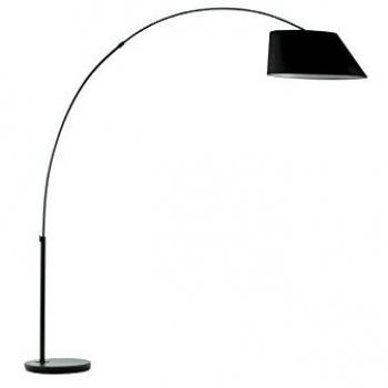 Lámpara de pie Arc de diseño en metal negro 222,5 cm