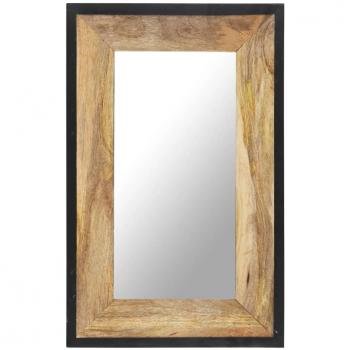 Espejo de madera maciza de mango 80x50 cm Vidaxl Marrón