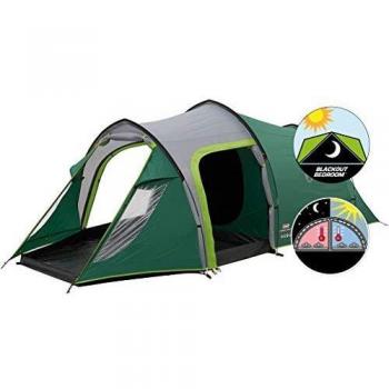 Tienda de campaña túnel Coleman Chimney Rock 3 Plus para 3 personas, color verde/gris, con tecnología BlackOut