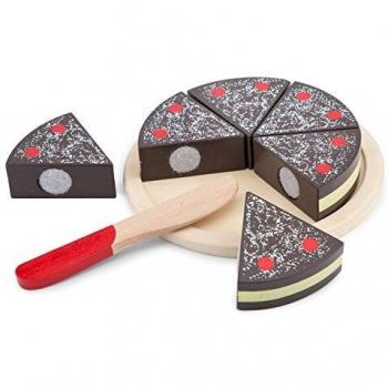 New Classic Toys 0584 - Pastel de chocolate negro de juguete