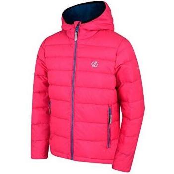 Dare 2b Chaqueta de invierno unisex para niños con capucha y relleno de plumón de pato, repelente al agua, Unisex niños, Chaqueta, DKN337 887C20, Rosa cibernética., 15-16