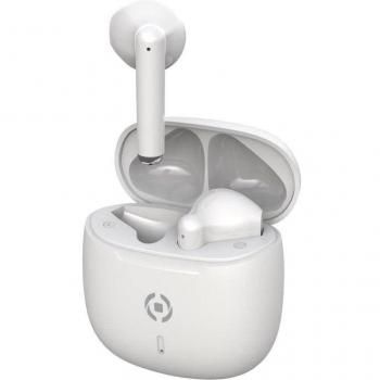 Celly BUZ2 True Wireless Stereo (TWS) Auriculares Intrauditivos para Llamadas y Música con USB Tipo C y Conectividad Bluetooth en Color Blanco