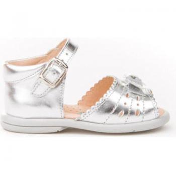 Sandalia metálica para niña Angelitos 924 en color plata