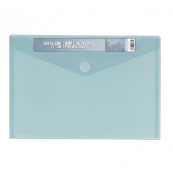 SOBRES CON CIERRE DE VELCRO Y ETIQUETA PERSONALIZABLE CRISTAL