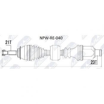 Árbol de transmisión NTY NPW-RE-040 con características de alta resistencia y durabilidad