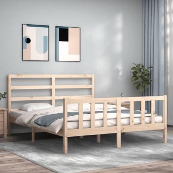 Estructura de cama sin colchón 160x200 cm en madera maciza de pino