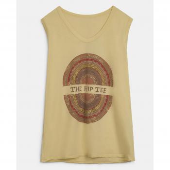 The hip Tee Corey, Camiseta sin Mangas para Mujer, Beige