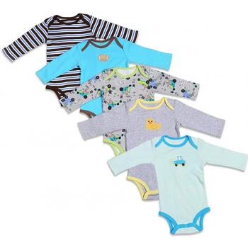 BOZEVON pack con 5 unidades Recién nacido Bebé Largo/corto Mangas Romper escalada manga algodón Niños Niñas Mono Body para Bebé