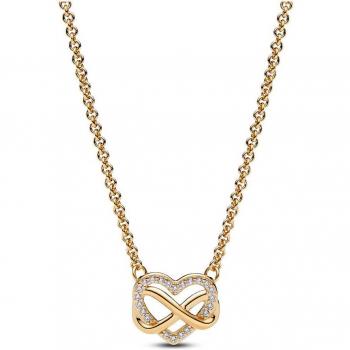 Collar Pandora Moments Bañado en Oro con Corazón Infinito Brillante 362666C01