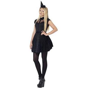 Smiffy's - Disfraz de bruja brillante, para adultos, color negro