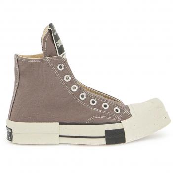 Rick Owens Turbodrk Laceless High-Top Sneakers in Grey, Size 8.5