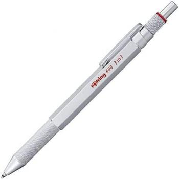 Rotring 600 Pluma multifunción Silver - Bolígrafo y lápiz mecánico en uno