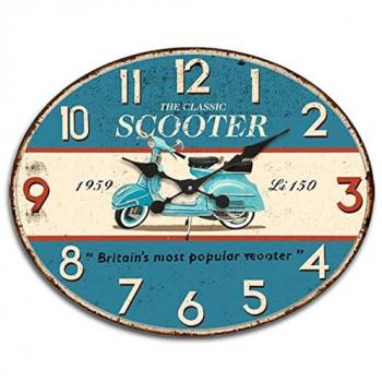 Reloj Pared Scooter Azul de MDF Signes Grimalt - Reloj Vintage Pared 39x1x49cm