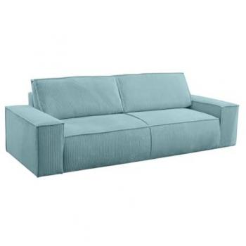 Sofá cama de 4 plazas de pana azul turquesa AMELIA