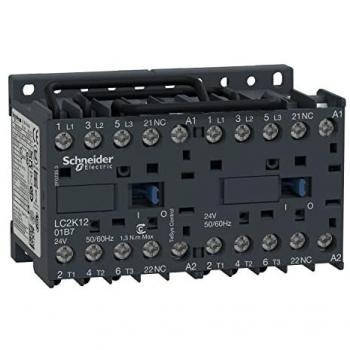 Contactor Inversor Schneider Electric TeSys K LC2K1201E7, 3 polos, 1 NC, 12 A, bobina de 48 V, frecuencia 50/60 Hz