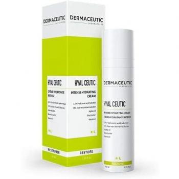 Dermaceutic Hyal Ceutic - Crema hidratante intensa 24 h con ácido hialurónico, aloe vera, vitamina E y aceite de jojoba - Crema facial antienvejecimiento - 40 ml