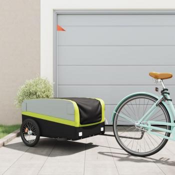 Remolque para bicicleta de carga hierro negro y verde 45 kg