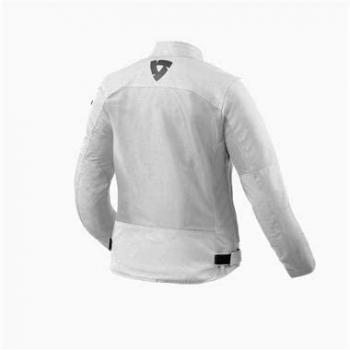 Chaqueta textil de motocicleta para mujer REV'IT! Eclipse 2 Blanco y Plateado