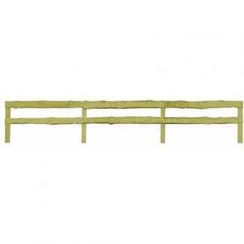 vidaXL Valla de Jardín 2 Travesaños Madera de Pino 90x510 cm Cerca Reja Verja