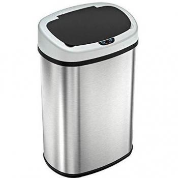 T-LoVendo 1 Cubo de Basura Automatico con Sensor de Movimiento 50 Litros Acero Inox