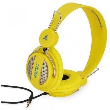 Wesc Oboe Blanery Green - Auriculares con sistema de manos libres, amarilo y plateado