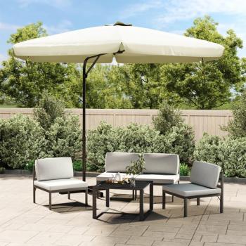 300 cm Sand White Outdoor Parasol with Steel Pole
