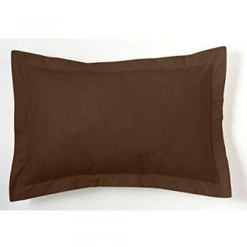 ES-TELA - Funda de cojín COMBI LISOS color Café - Medidas 50x75+5 cm. - 50% Algodón-50% Poliéster - 144 Hilos - Acabado en pestaña