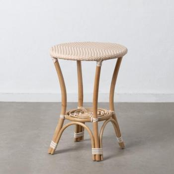 Mesa auxiliar de ratán natural beige 50 x 50 x 67 cm