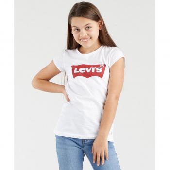 Camiseta Levi's Manga Corta para Niña en Blanco/Rojo