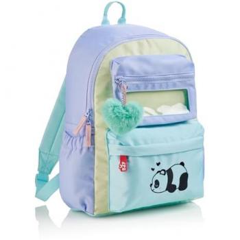 Mochila Escolar Unisex Panda Multicolor 3 Compartimentos Talla M 17L Back2Fun
