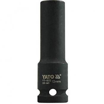 Yato YT-1032 Toma de Llaves de Impacto - Cubos Insertables, Fabricado en acero al cromo vanadio, Acabado pulido y cromado para mayor resistencia a la corrosión, Diseño ergon