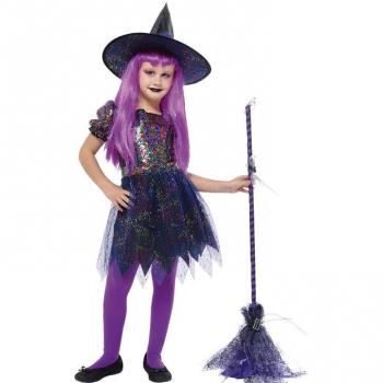 Disfraz de Bruja Brilli Brilli púrpura (3-4 años)